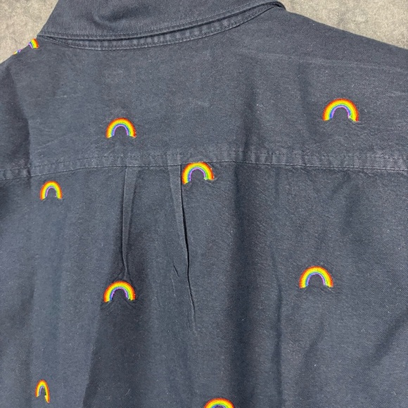Original Penguin Navy Button Up with Rainbows Men’s Sz XL - Picture 9 of 10